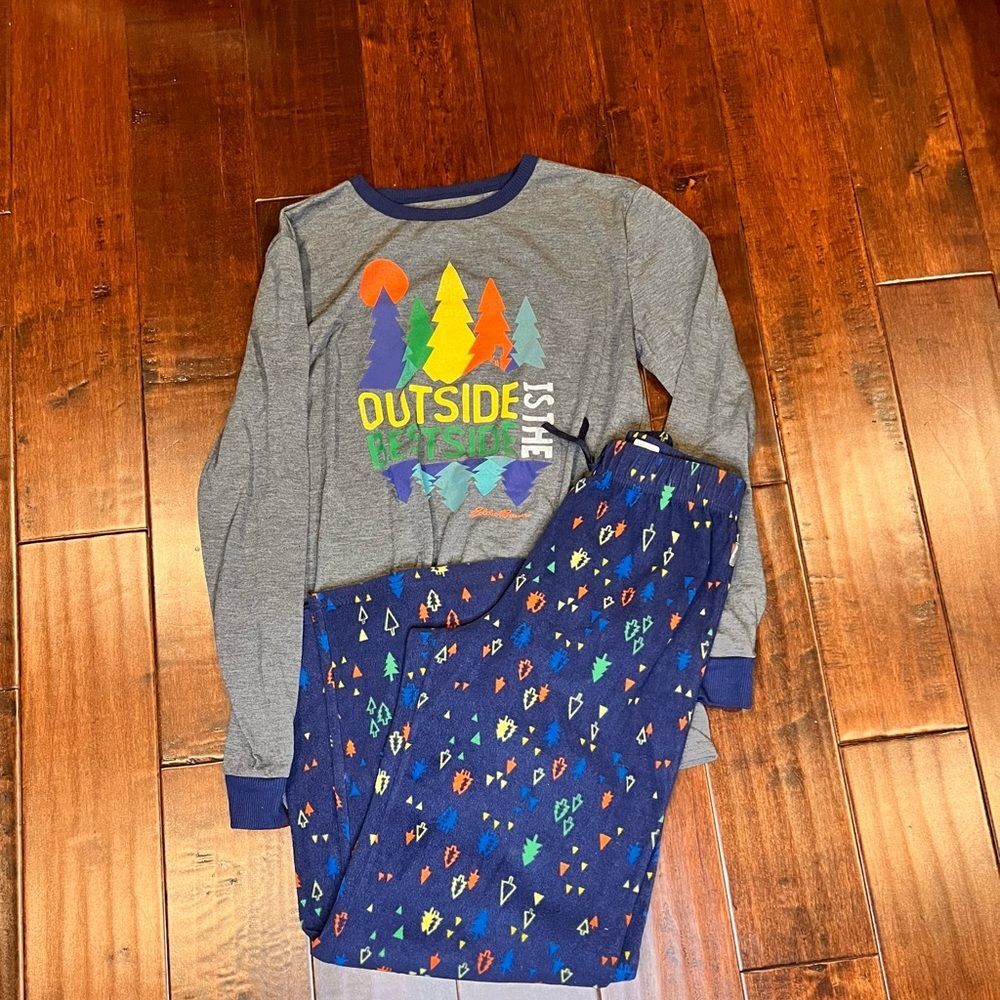 Eddie Bauer Kids Boys Winter Christmas PJs Pajamas Size L (14-16)
